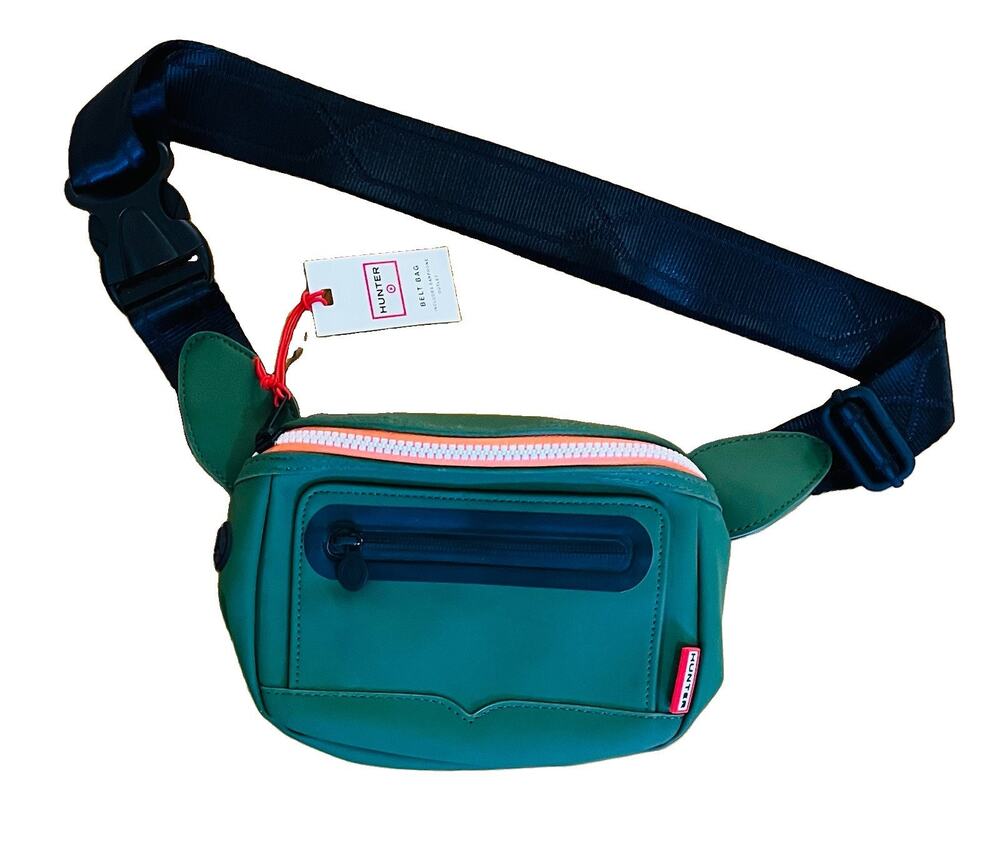 Hunter Belt Bum Bag Multi Pocket Fanny Pack Waist Purse Olive Green & Orange NWT